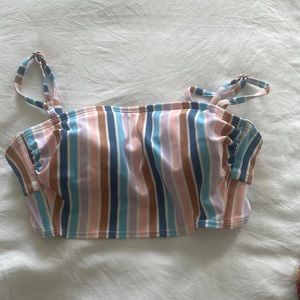 colorful striped bikini top size small
